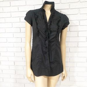 F.A.N.G Medium Women’s Polka Dot Button Down Top
